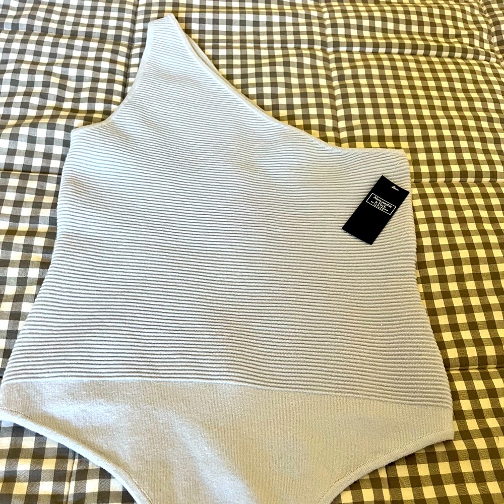 Abercrombie body suit light blue color size medium, ribbed sweater material
